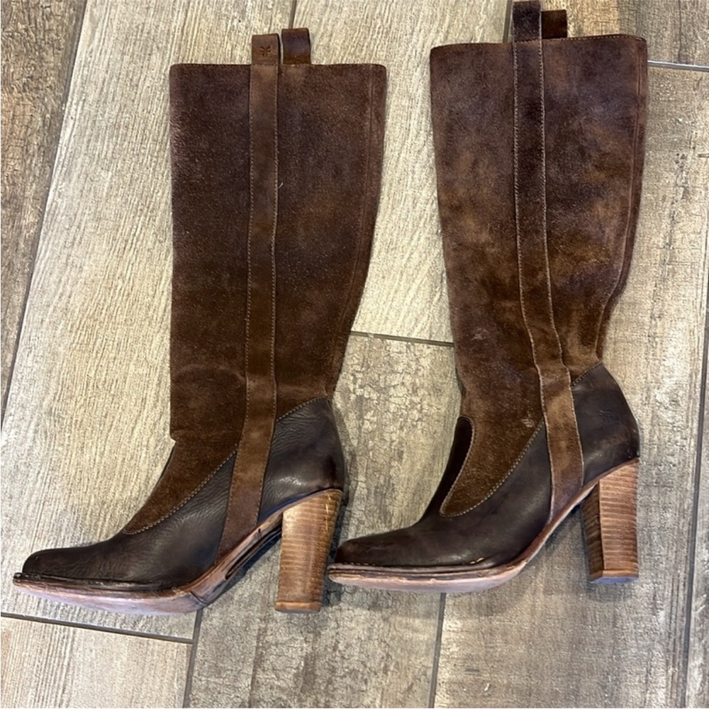 Frye Brown Heeled Boots